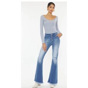 Women's Blue Flared Jeans